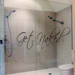 Bathroom Decor Wall Decal Get Naked Bath Room Art Wall Sticker Vinyl Sign Words